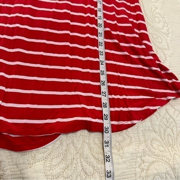 Bright red white striped tank, spaghetti strap, loose and flowy XL - Picture 4 of 4